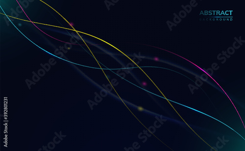 Modern dark blue professional technology abstract background wallpaper banner with shiny root lines 