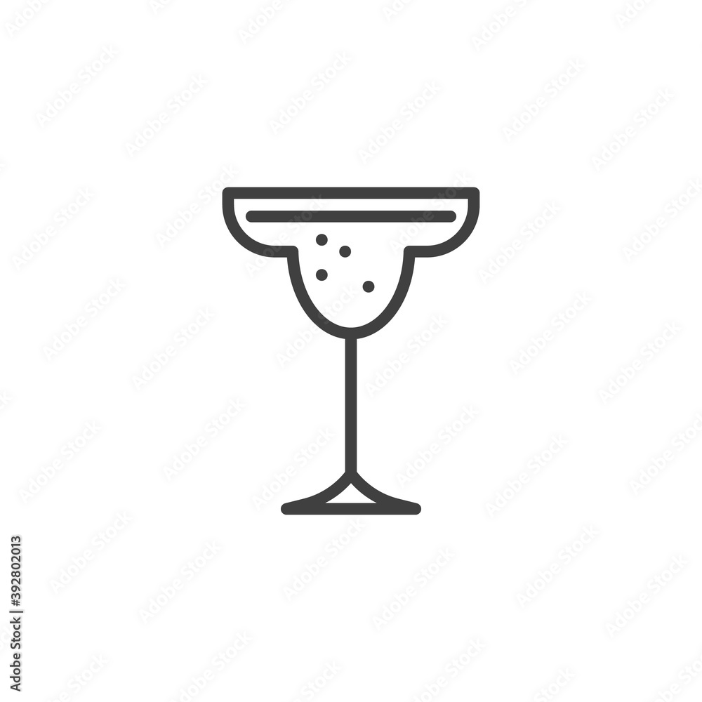 Martini glass line icon. Bar beverage linear style sign for mobile concept and web design. Glass of margarita cocktail outline vector icon. Symbol, logo illustration. Vector graphics Martini glass line icon. Bar beverage linear style sign for mobile concept and web design. Glass of margarita cocktail outline vector icon. Symbol, logo illustration. Vector graphics