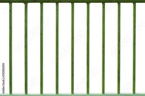 Wallpaper Mural Old steel fence grill with cracked green paint isolated on white with clipping path. Template with protective structure to be overlaid. Torontodigital.ca