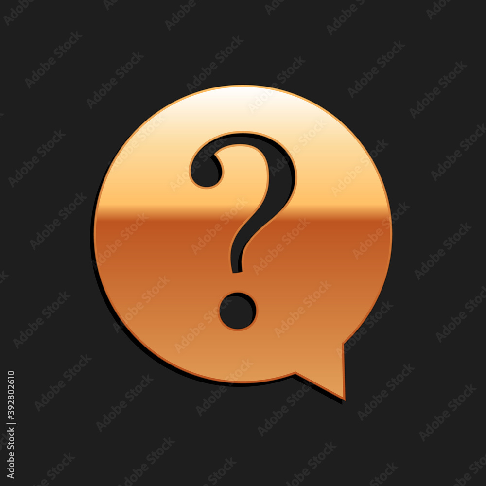 Gold Question mark in circle icon isolated on black background. Hazard warning symbol. FAQ sign. Copy files, chat speech bubble and chart web icons. Long shadow style. Vector. Gold Question mark in circle icon isolated on black background. Hazard warning symbol. FAQ sign. Copy files, chat speech bubble and chart web icons. Long shadow style. Vector.