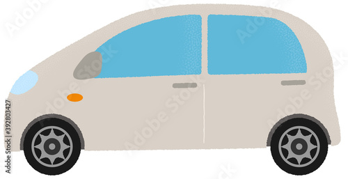 白いコンパクトカーのベクターイラスト