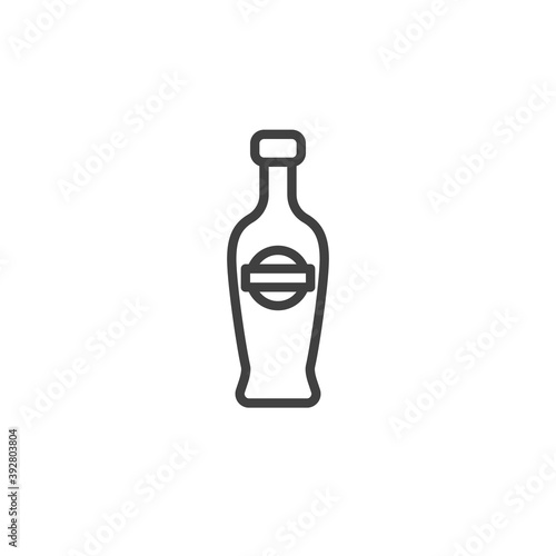 Martini bottle line icon. linear style sign for mobile concept and web design. Bottle of vermouth outline vector icon. Symbol, logo illustration. Vector graphics