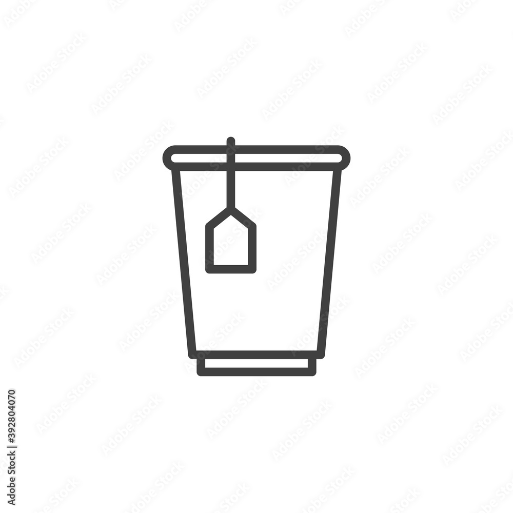 Green tea cup line icon. linear style sign for mobile concept and web design. Herbal tea outline vector icon. Symbol, logo illustration. Vector graphics Green tea cup line icon. linear style sign for mobile concept and web design. Herbal tea outline vector icon. Symbol, logo illustration. Vector graphics