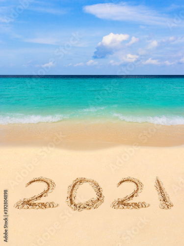 Numbers 2021 on beach