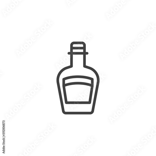 Martini bottle line icon. linear style sign for mobile concept and web design. Bottle of vermouth outline vector icon. Symbol, logo illustration. Vector graphics