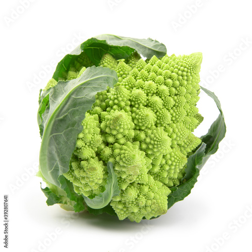 romanesco broccoli isolated on white background photo