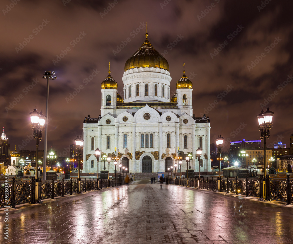 Beautiful night view on Cathedral of Christ the Savior