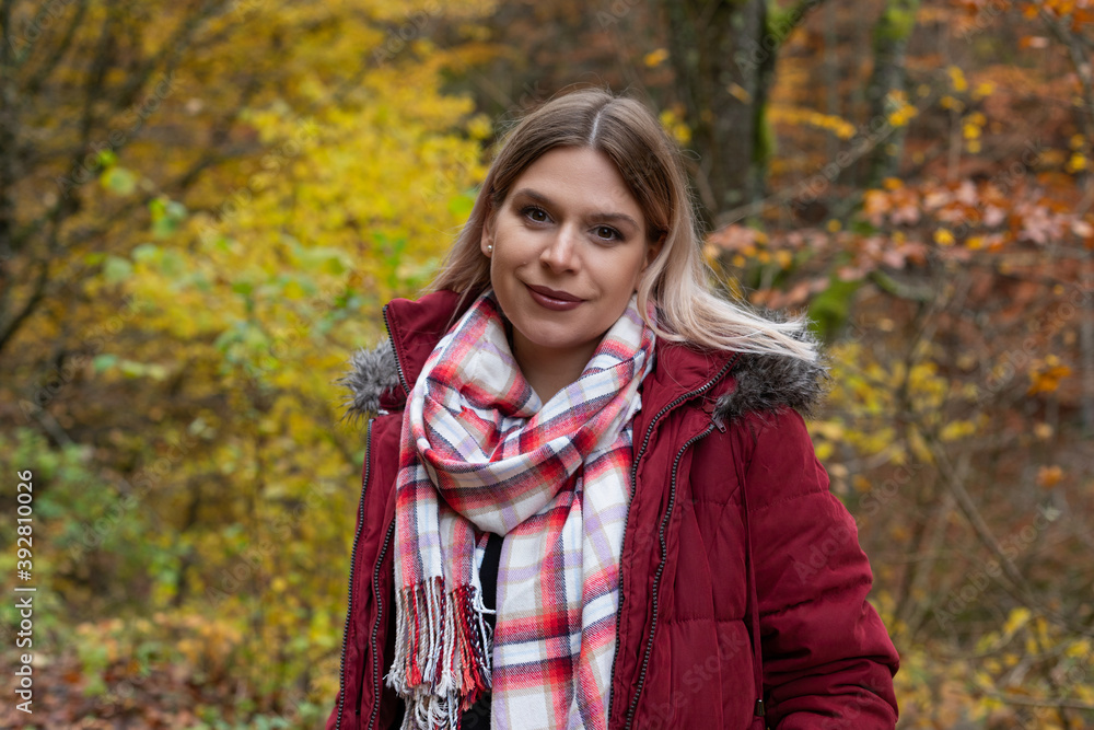 Autumnal portrait of attractive woman Autumnal portrait of attractive woman