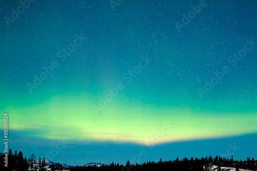 Northern Lights Aurora borealis winter landscape © PiLensPhoto