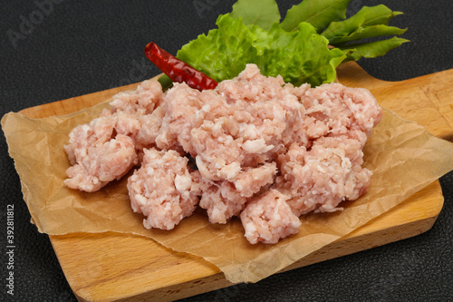 Homemade pork minced meat for cooking