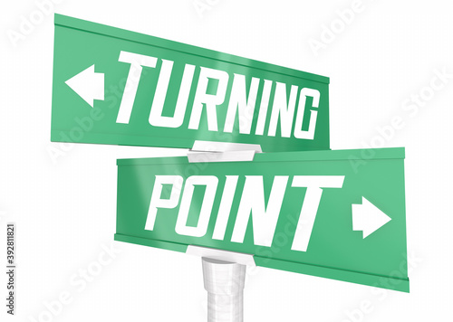 Turning Point Change Direction New Path Route Road Street Signs 3d Illustration