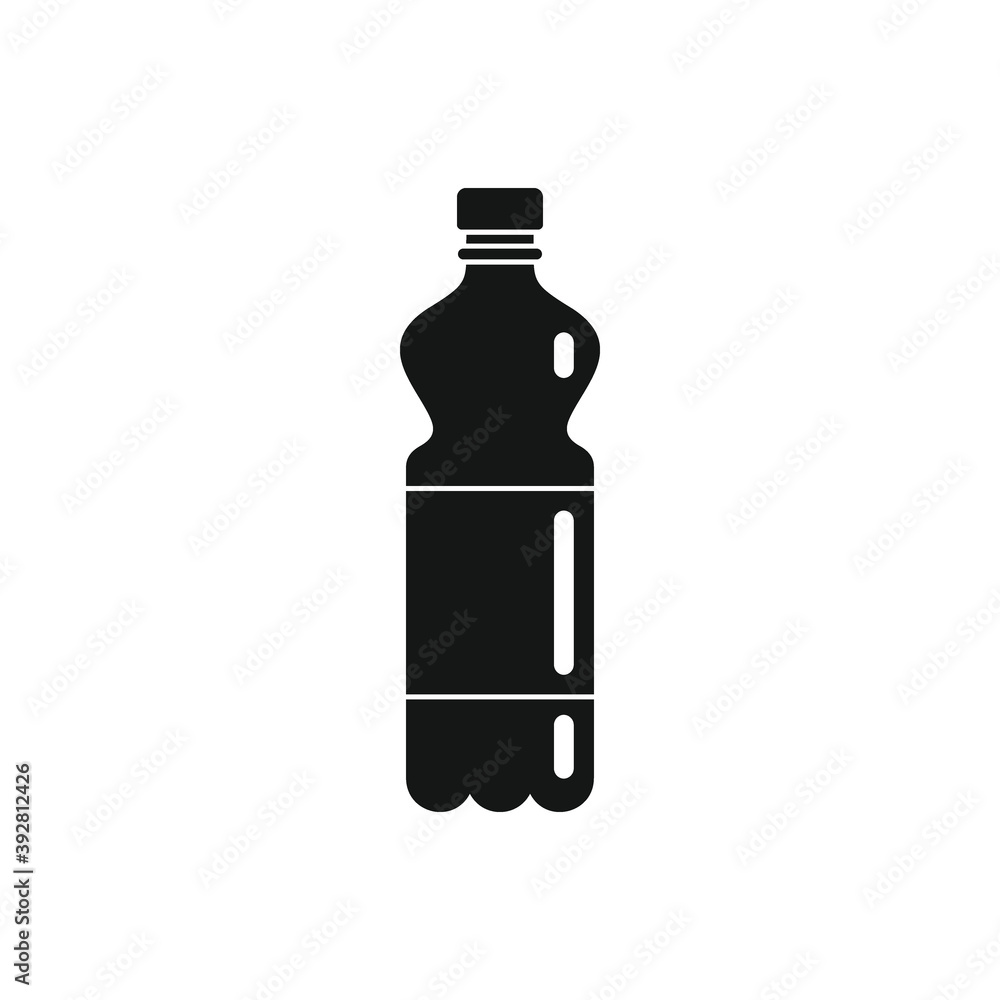 Plastic bottle for water black simple icon