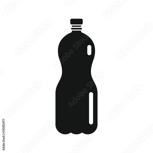 Plastic bottle for water black simple icon