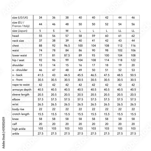 Men standard body measurements for different country, style fashion lady male chart for site, production and online clothes shop. 8, 10, 12, 14, 16, France, Italy, Japan, Aus, bust, waist, hip, head