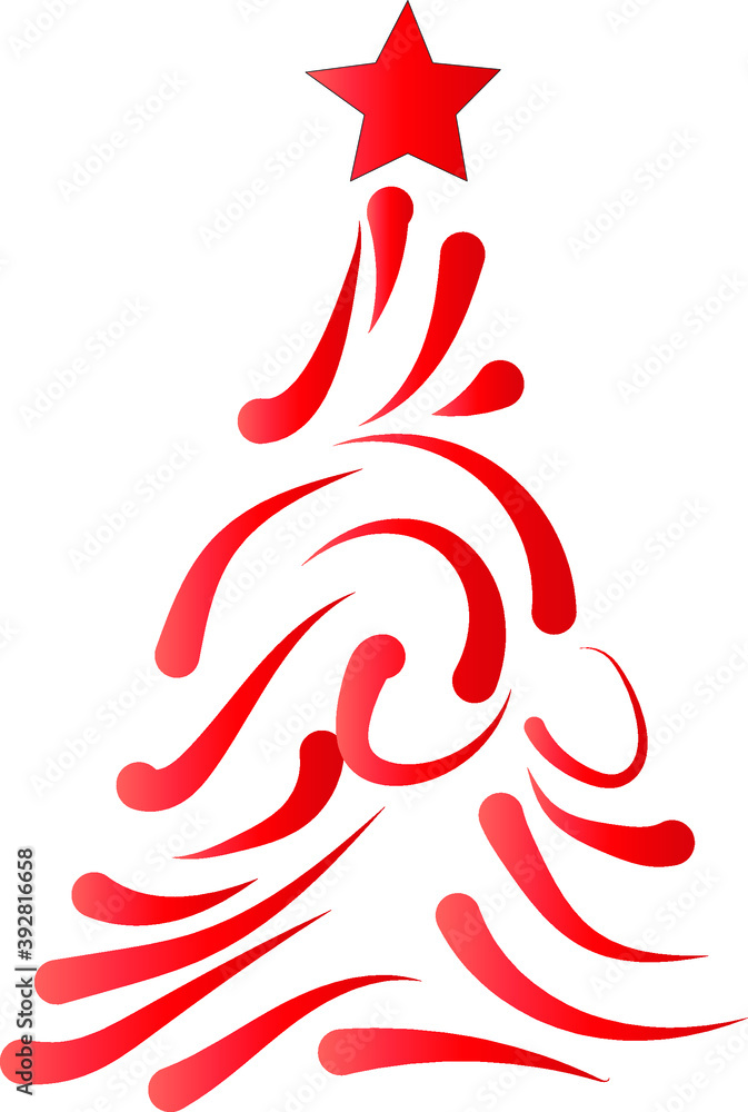 Obraz premium Christmas tree vector art.