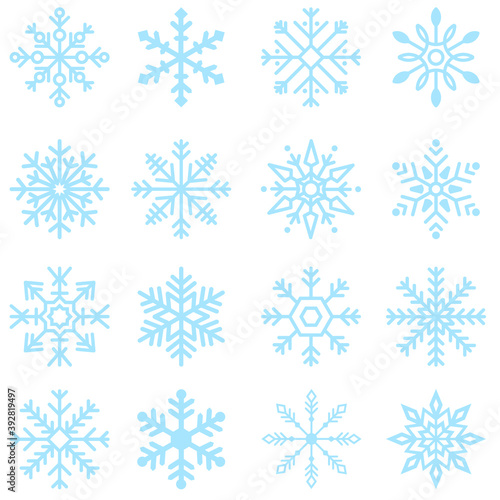 Snowflake vector icon set. Christmas illustration sign collection. winter symbol.