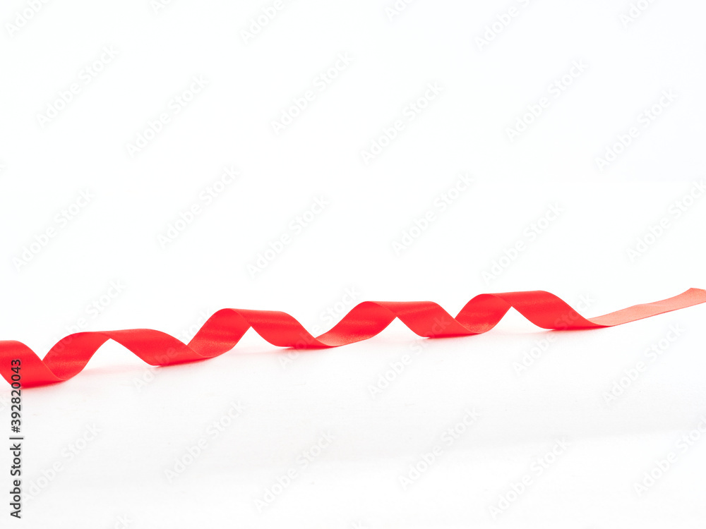 Red ribbon on white background Red ribbon on white background