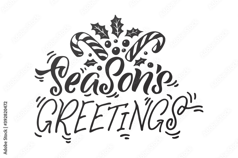 Merry Christmas vector lettering, Holiday hand drawn black calligraphy for your design. White background Merry Christmas vector lettering, Holiday hand drawn black calligraphy for your design. White background