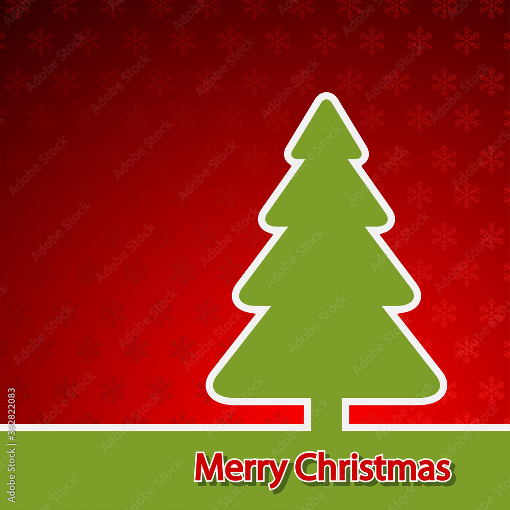 Christmas pine Tree on red Background. Christmas pine Tree on red Background.