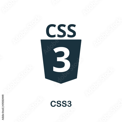 Css3 icon. Simple element from website development collection. Filled Css3 icon for templates, infographics and more