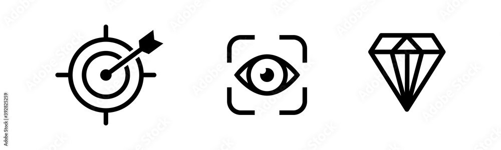 Mission vision values icon. Vector Mission vision values icon. Vector