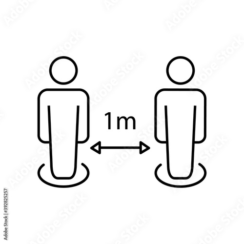 social distance icon. Vector