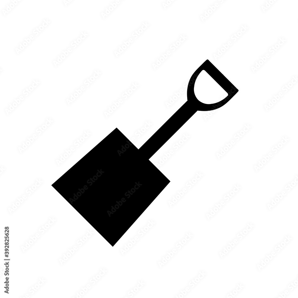 Shovel icon, logo isolated on white background