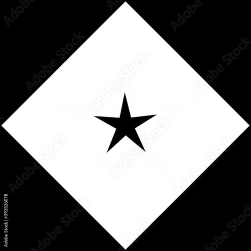 Symmol with a fivepointed black star in a white square photo