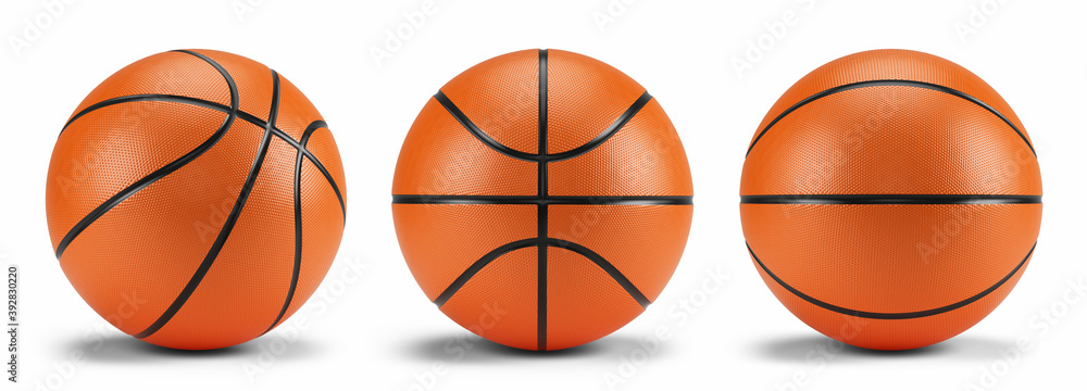 Basketball balls isolated on white - 3d rendering