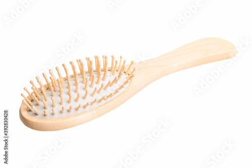 Wooden massage hair brush