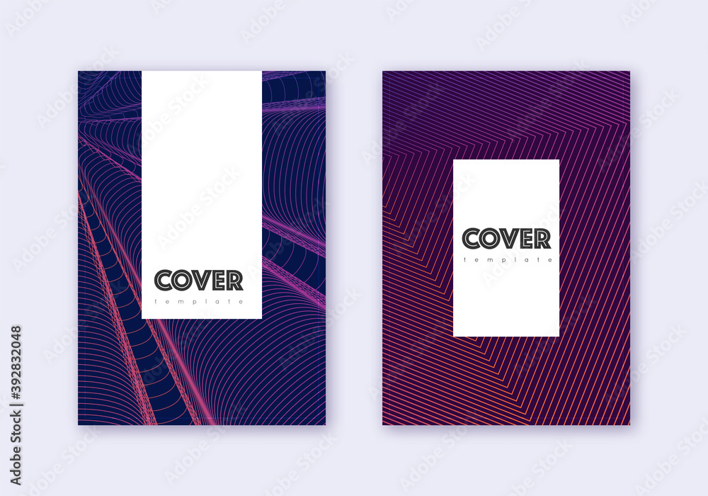 Hipster cover design template set. Violet abstract Hipster cover design template set. Violet abstract