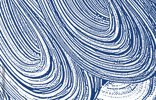 Grunge texture. Distress indigo rough trace. Ecsta