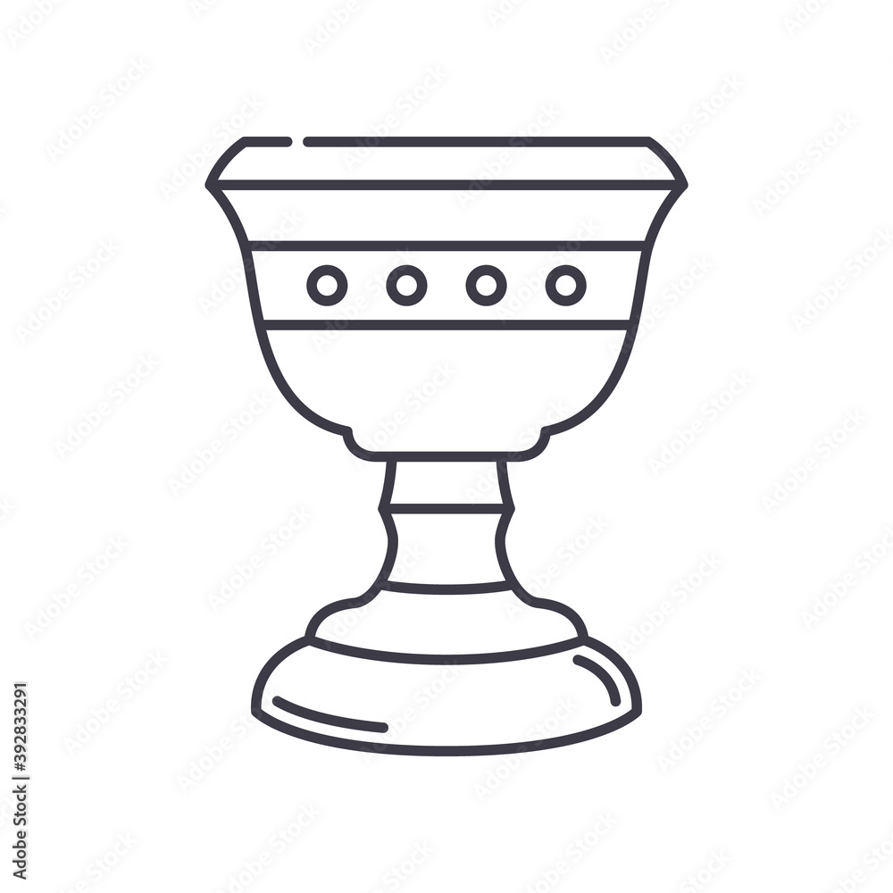 Chalice icon, linear isolated illustration, thin line vector, web design sign, outline concept symbol with editable stroke on white background. Chalice icon, linear isolated illustration, thin line vector, web design sign, outline concept symbol with editable stroke on white background.