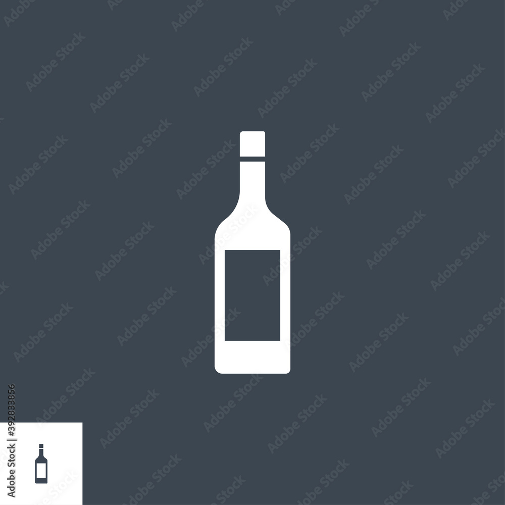 Wine bottle related vector glyph icon. Isolated on Black background. Vector illustration. Wine bottle related vector glyph icon. Isolated on Black background. Vector illustration.