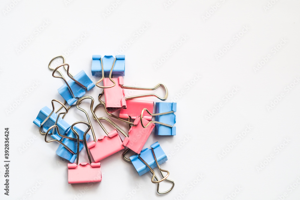 Colored iron paper clips. paper clips with many unique pastel color