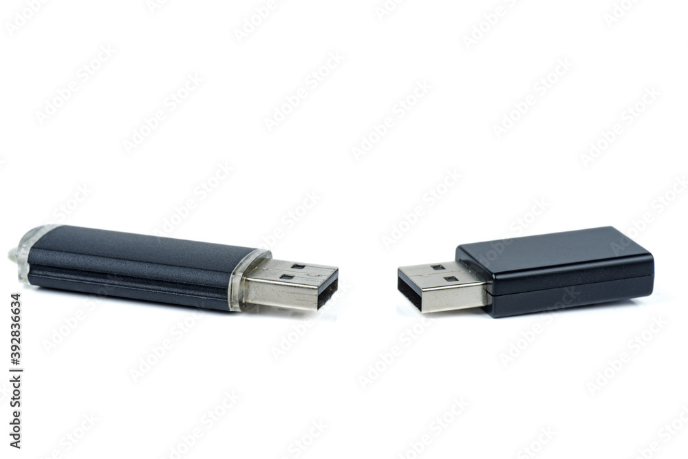 Two USB Flash Drive isolated on white background Two USB Flash Drive isolated on white background