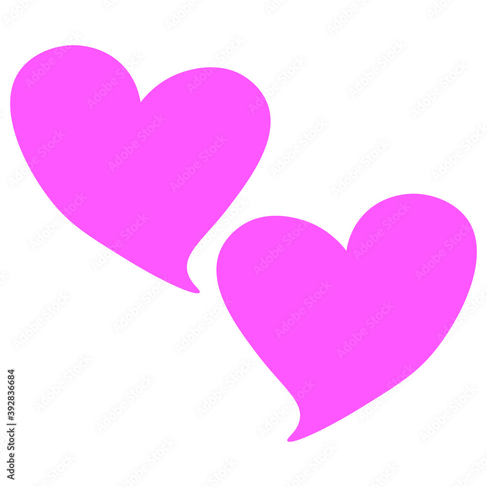 vector isolated seamless pattern with loving pink hearts for Valentine's day on a white background