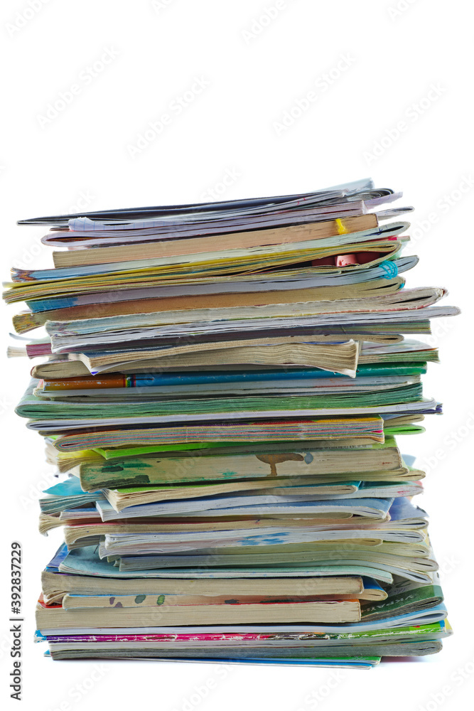 Stack of wastepaper isolated on white. Paper recycling Stack of wastepaper isolated on white. Paper recycling