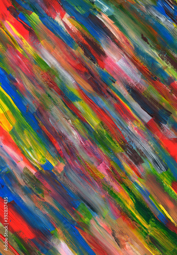 Multicolored strokes of acrylic paint