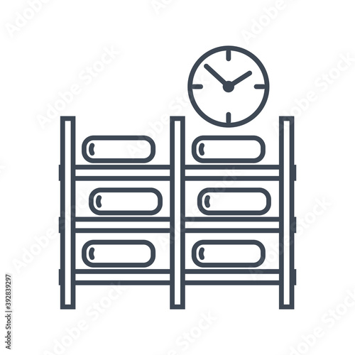 Thin line icon food industry, dairy, cheese production, aging