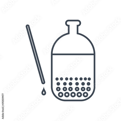 Thin line icon chemical laboratory equipment, sedimentation