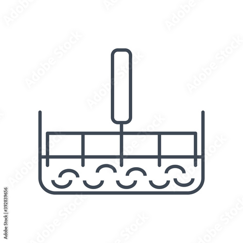 Thin line icon manufacture of dairy, curd and cheese production