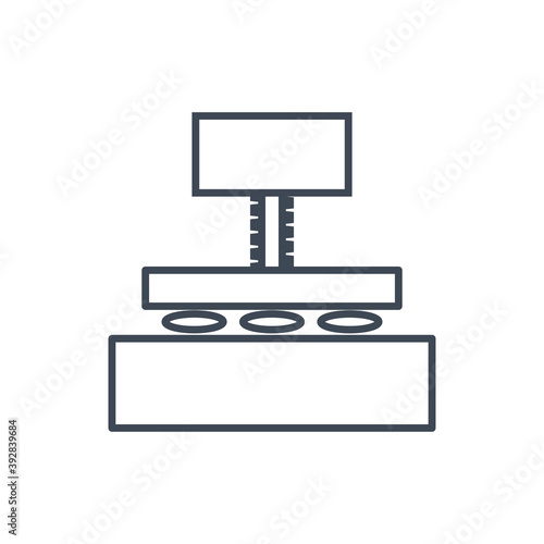 Thin line icon industry, machine press