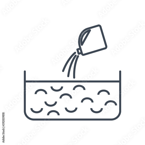 Thin line icon beverages industry, pouring and mixing liquids