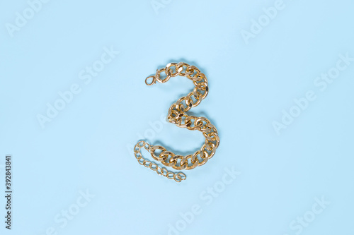 Gold Number 3. Gold chain