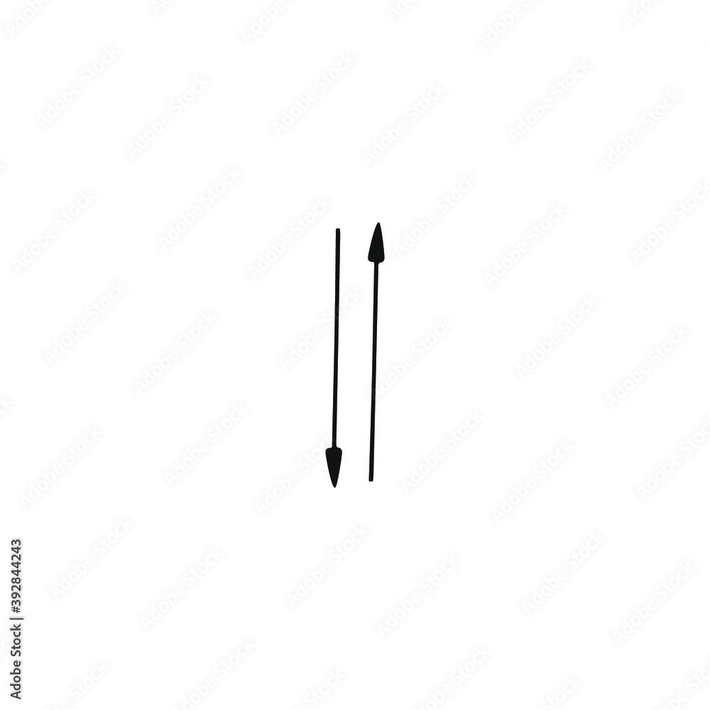 Single arrow element in doodle business set. Hand drawn vector illustration. Single arrow element in doodle business set. Hand drawn vector illustration.