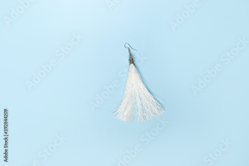 Photo Silver white Style earring tassel