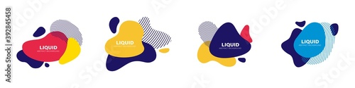 Abstract liquid shape. Set of modern graphic elements. Fluid dynamical colored forms banner. Gradient abstract liquid shapes. Vector illustration.