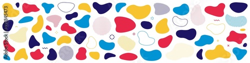 Abstract liquid shape. Set of modern graphic elements. Fluid dynamical colored forms banner. Gradient abstract liquid shapes. Vector illustration.