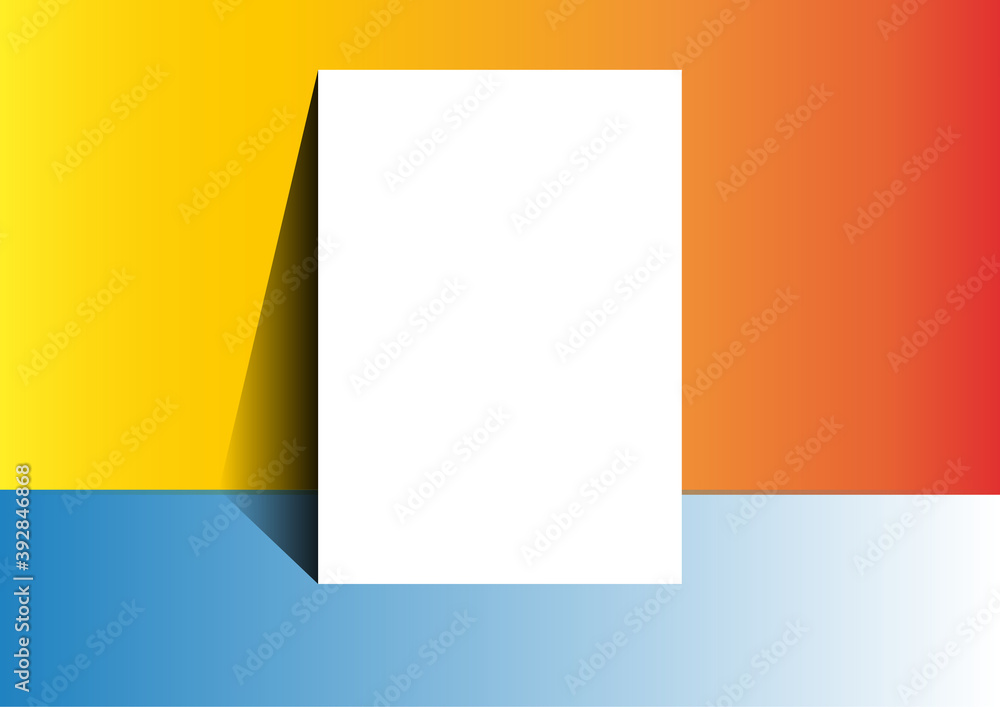 Weisses DIN A4 MockUp steht auf einem farbigen Boden und lehnt an einer farbigen Wand. Für Poster oder Design.
Weisses DIN A4 MockUp steht auf einem farbigen Boden und lehnt an einer farbigen Wand. Für Poster oder Design.